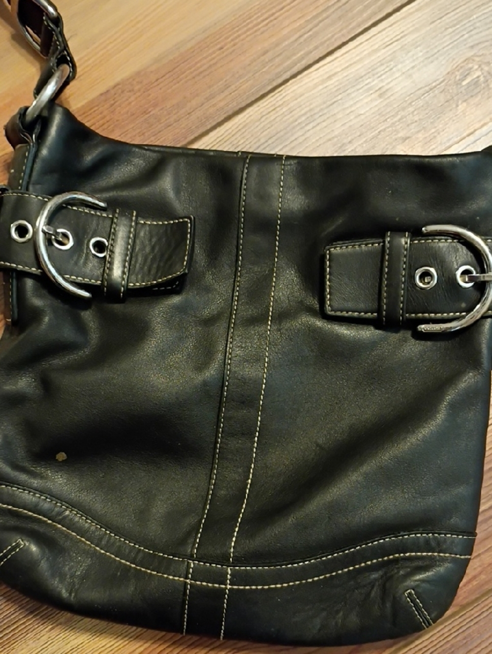 Vintage Y2K Soho Coach Black Leather Interior Plaque Shoulder Bag